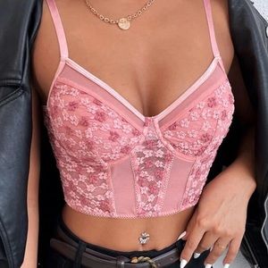 Pink Floral Spaghetti strap Top